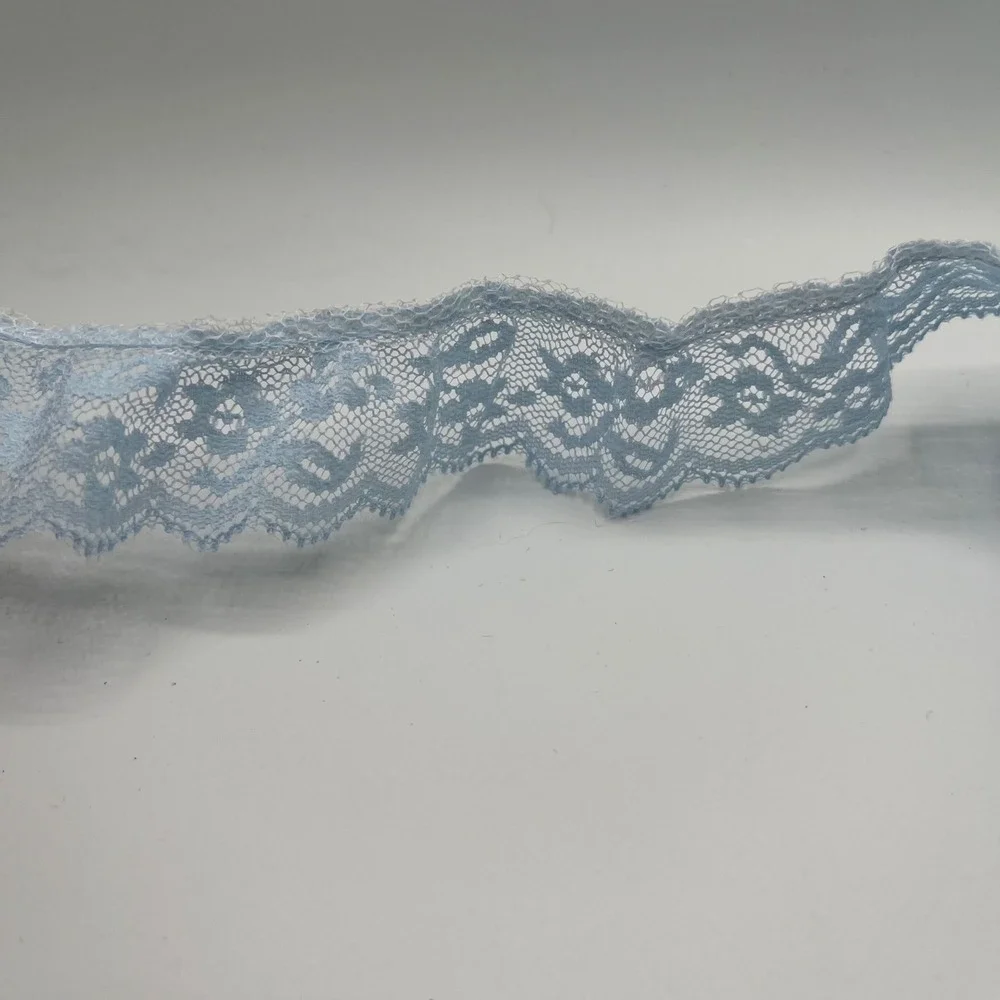 VTG Blue Lace Trim Ribbon Floral Scalloped Edge Sewing Craft Embellishment‎ 1yd